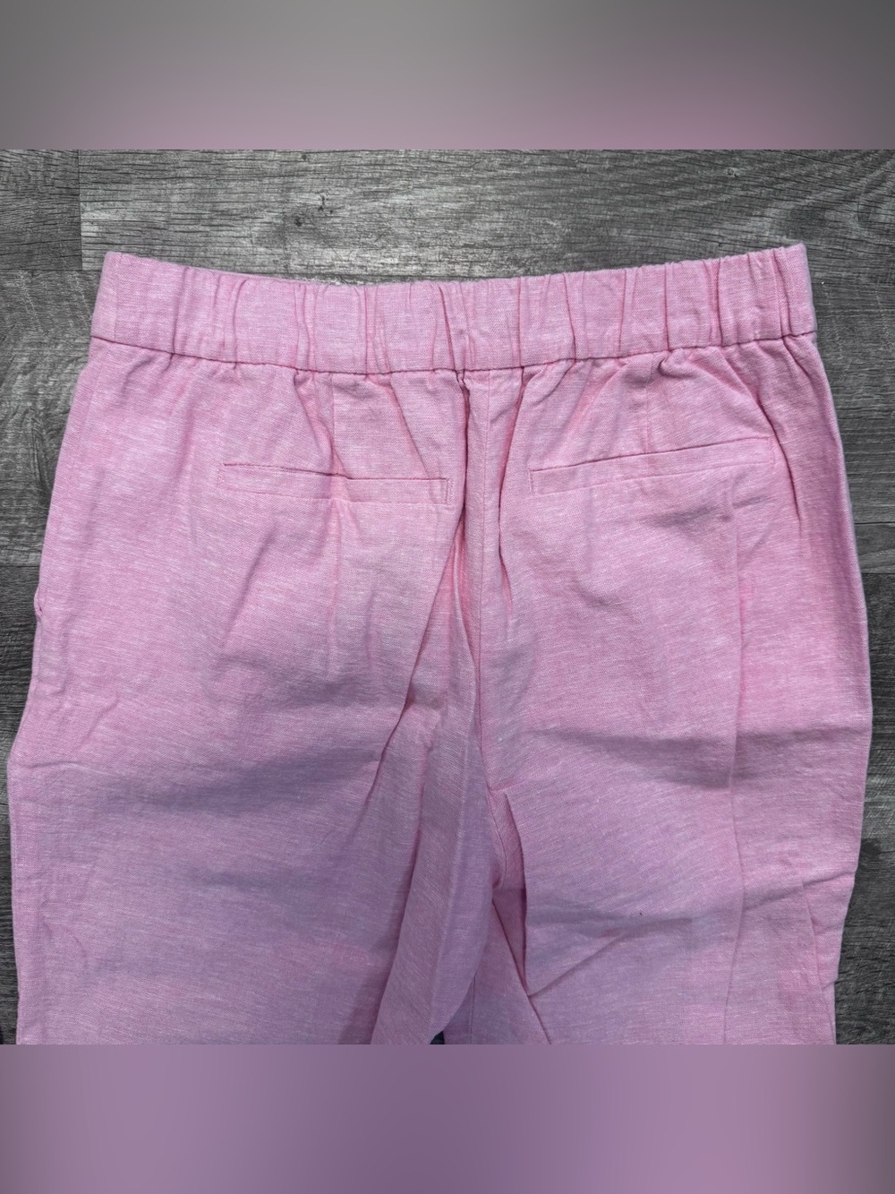 J Crew Factory NWT Linen Blend Sailor Ankle Pant Light Pink Womens Sz. 2 - Picture 7 of 9